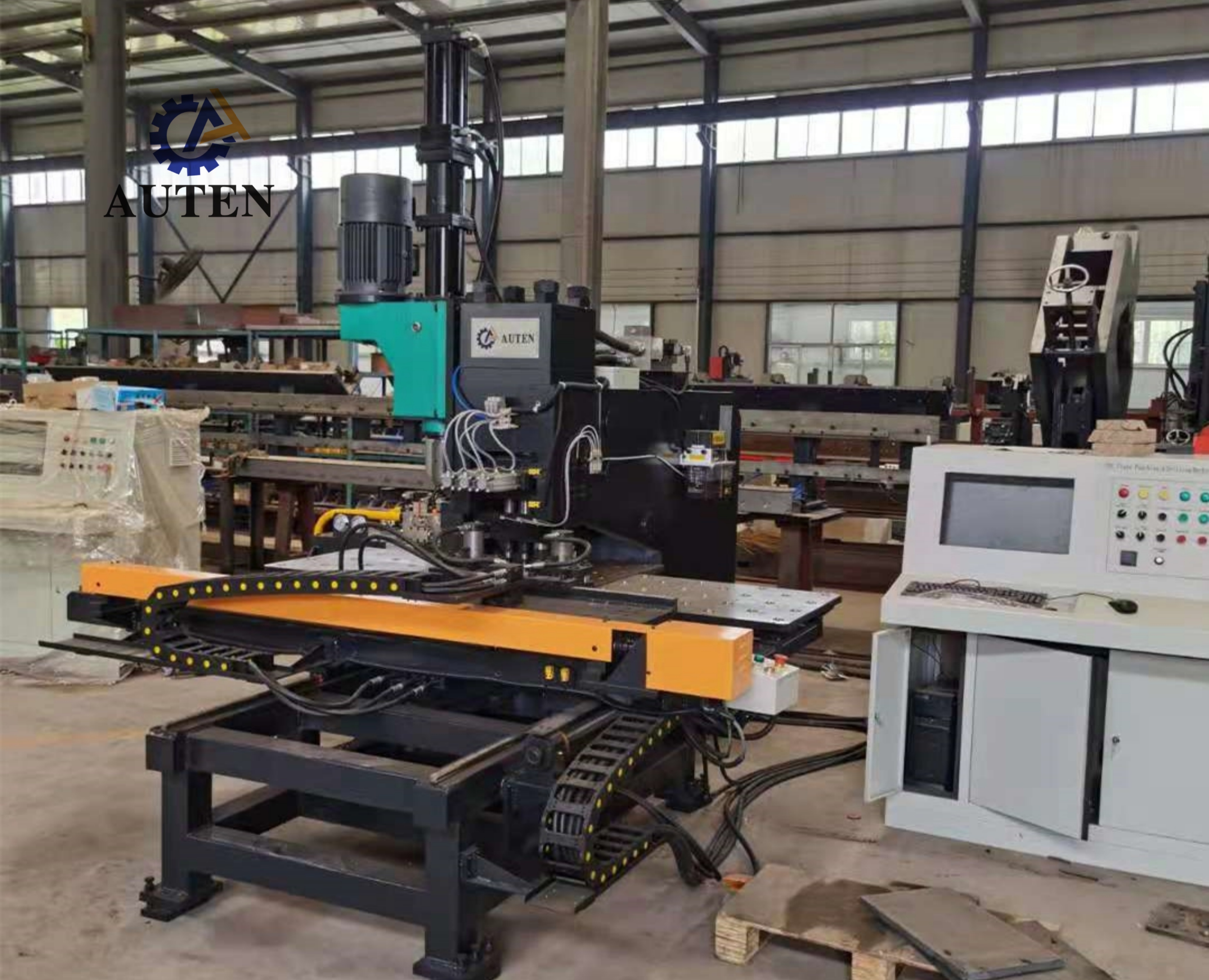 Precision CNC Plate Punching Marking And Drilling Machine For Steel Tower Components