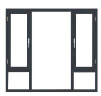 Powder Coating Aluminium Swing Window 2.3mm-2.5mm Profile Thickness