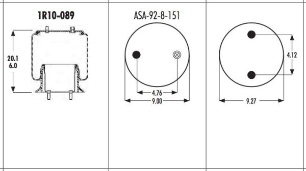 le coussin superbe de ressort pneumatique de 1R10-089 Goodyear beugle no. 566-22-3-021 pour 10530087