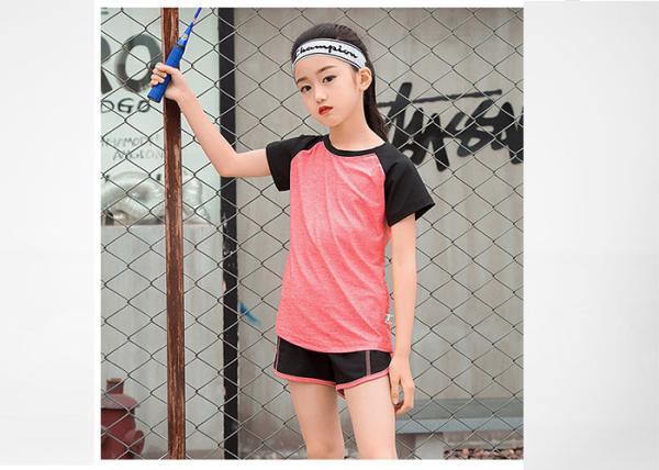 ODM Service Flatlock Stitching Kids Sports Clothing Polyester Spandex T Shirts