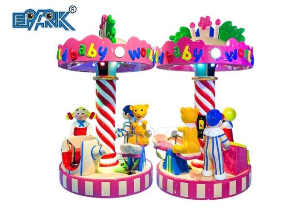 Indoor Fairground Merry Go Round Amusement Park Baby World Carousel 3 People