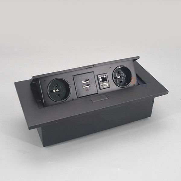 Multimedia Office Desktop Pop Up Electrical Power Sockets With RJ45