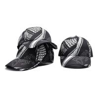 Chapeau 100% de base-ball fait sur commande d'impression de sublimation de casquette de baseball noire de polyester plein