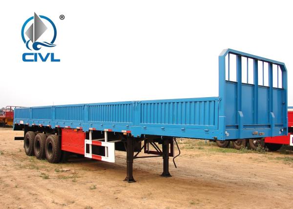 New Double Function Cargo Semi Trailer Trucks With 3 Fuwa Axles And Removable Wall Q345A Carbo Steel