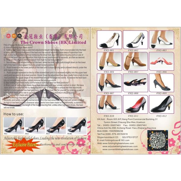 Women's Red Bridal Folding Shoes High Heels with Closed Toe Slip-On Fashion Trend Size Options Available