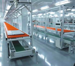 PLC Control System And 10 Meters Length Safety-Guarded Roller Conveyor Line For