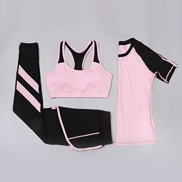 CPG Global 2017 Spring Summer Quick Dry 3 Pieces Set Stretched Bra Short Sleeves Sports Shirt  with Yoga Pant T1028
