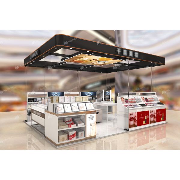 BKC016 Fashion-Forward Cosmetic Kiosk Design Makeup Mall Kiosk for Beauty Store Decoration