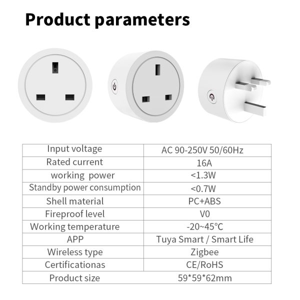 ZigBee 3.0 Smart Wiring Devices Outlet Plug Mesh Repeater EU US UK Standard