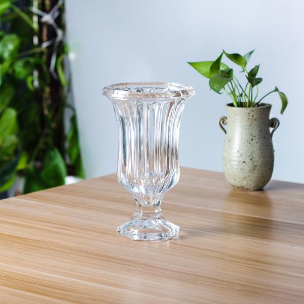 25cm 9 Inch Tall Glass Flower Vase Short Stemmed  For Home Deco / Hotel,
