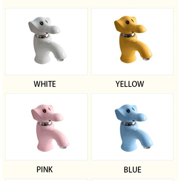 Kindergarten Elephant Bathroom Faucet Tap Ceramic For Children's Washbasin Sink custom