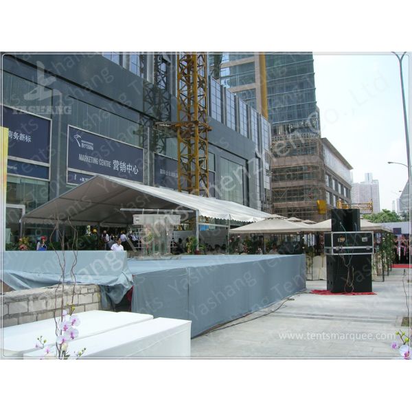 50 Seater Clear Span Fabric Structures Reusable Sunshade Shelter 6X15M