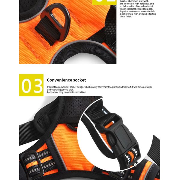 Neoprene Reflective Dog Harness Set No Pull Collar And Leash Custom Hi Vis Dog Harness