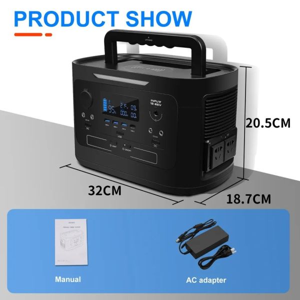 Lithium Portable Lifepo4 Solar Power Bank Station 1000W Outdoor For Auto Camping