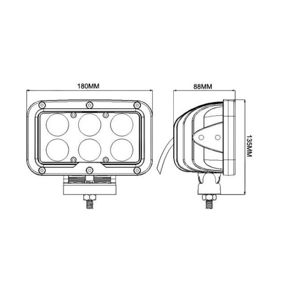 5400lm 6000K Car Cree Driving Lights , 60W CREE 7 Inch Off Road Led Lights