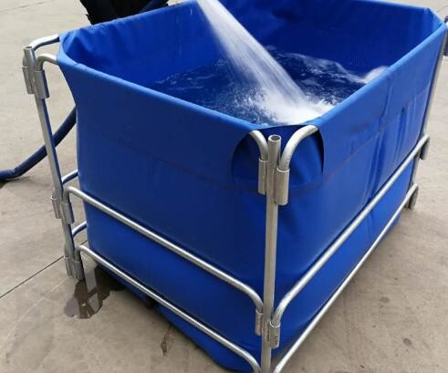 55 Gallon Removable Tarpaulin Fish Tank 1700N/5cm High Tensile Strength Fish Pond Plastic Tank