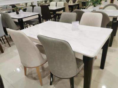 4 Chairs Type Contemporary Dinette Sets With Deep Walnut Color Frame