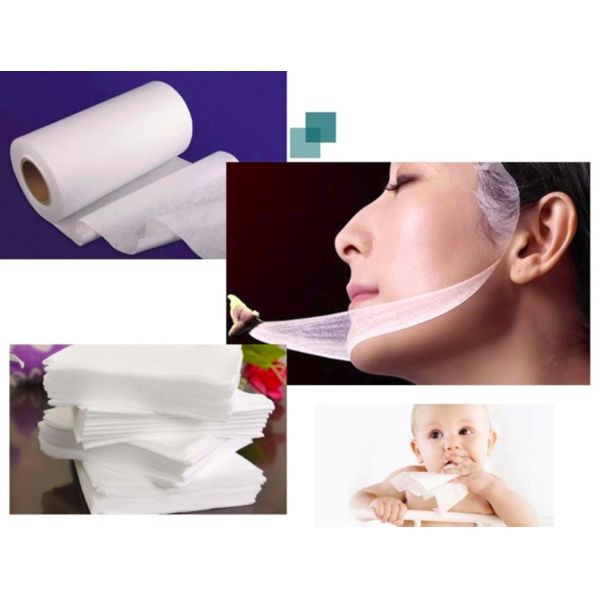 вискоза 100% тканей 40gsm гидрофильная Spunlace Nonwoven Breathable для влажного обтирает