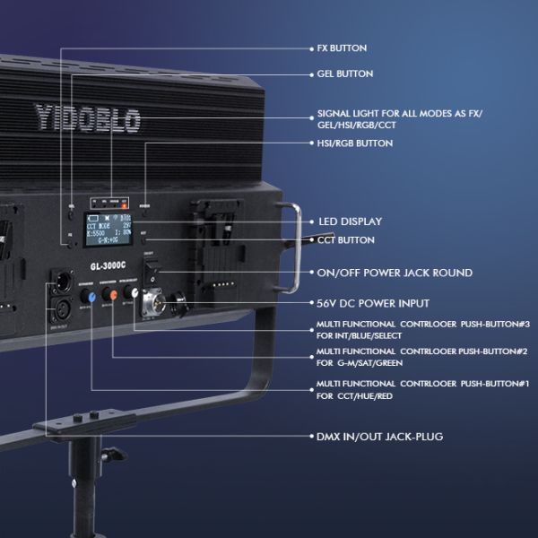30000lm App Controled LED Film Light Rgbw Aluminium Photo Shooting