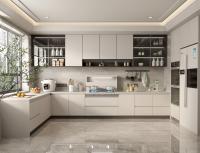 High End Cuisine Luxury Marble Floor Island White Full Modern Kitchen Cabinet