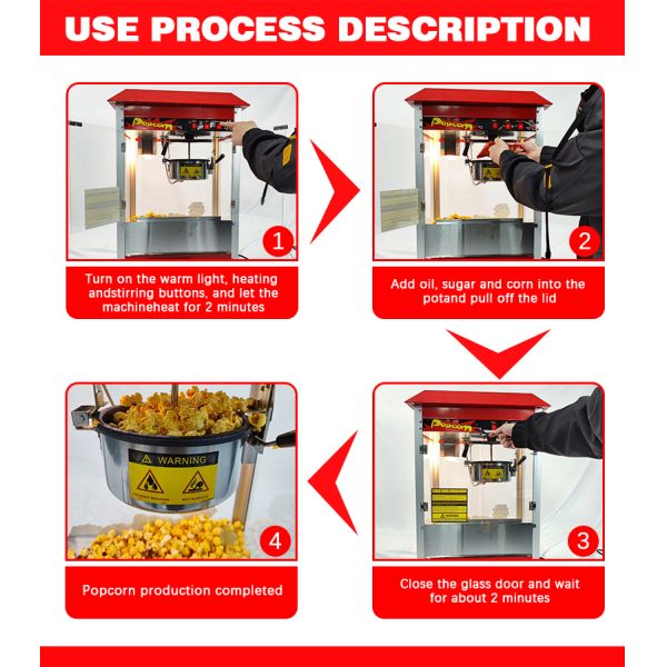 Нержавеющая сталь Коммерческая карамельная машина для производства попкорна