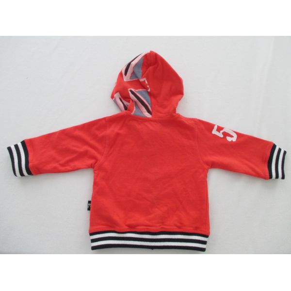 Autumn Red Cute Baby Boy Jackets Long Sleeve Cotton Fleece Hooded