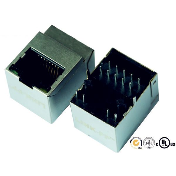 Vertical RJ45 Jack Network Cammeras , 180° Degree RJ45 Female Jack 1840420-1