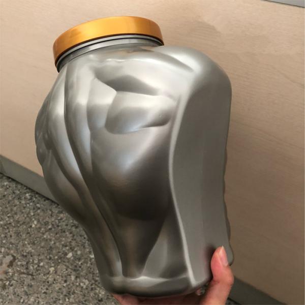 Empty Muscle Shape Protein Powder Storage Tub 5L Plastic Supplement Bottles
