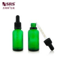 D003-1 Bouteille de gouttelette en verre vert brillant avec un couvercle anti-tamper pour le parfum TE, sans fuite, scellée