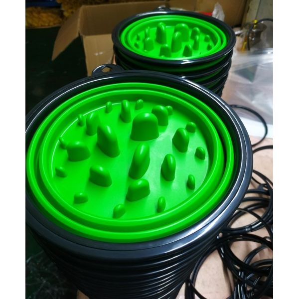 Mascota gato de alimentación lenta de silicona portátil plegable plegable cuenco para perros actividades al aire libre