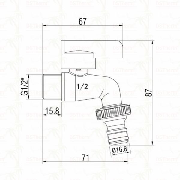 Ergonomic White Plastic Handle Bibcock Faucet with Customized Material and 1/2