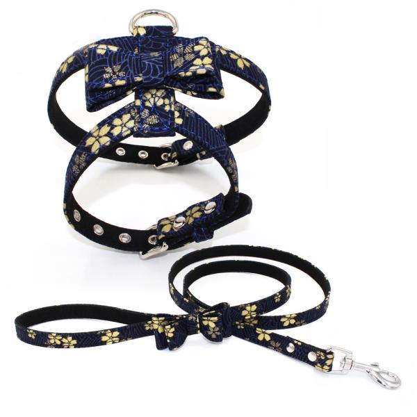 Lightweight Luxury Custom Leather Dog Harness Fiber Material For Small Medium Dog