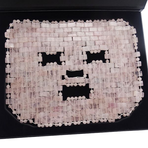7.4*9.25inch Rose Quartz Jade Mask Eye Massager Natural Stone Face Massager Sleep Mask For Beauty Masssage Function