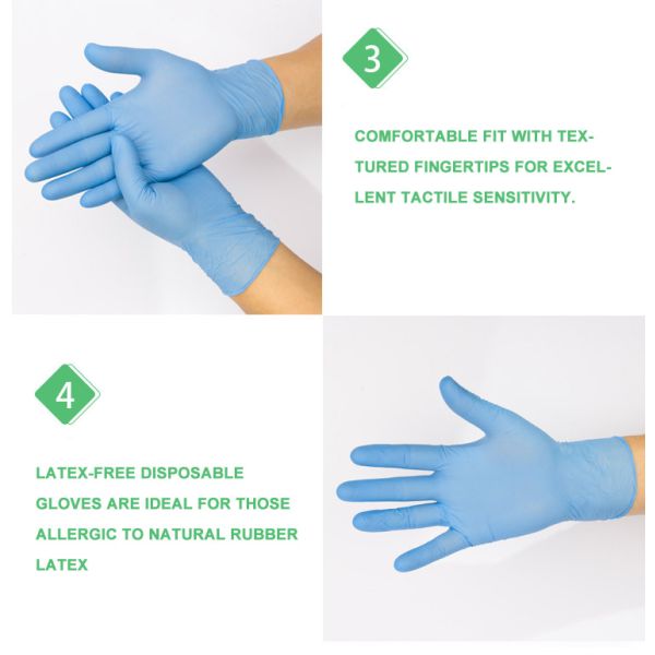 Multipurpose Anti Bacterial Surgical Medical Use Wash Examination Safety Disposable Nitrile Gloves for Hospital