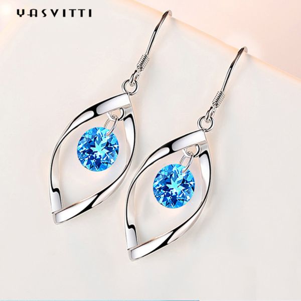 1,61 серьга формы лист Zirconia серег 5A сердца дюйма 0.04oz реальная серебряная