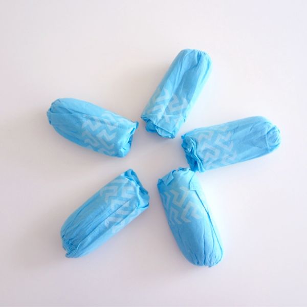 Non Woven Plastic Pp Pe Blue Protection Shoe Covers Cpe Waterproof Medical Anti Slip Disposable Shoe Cover For Hospital