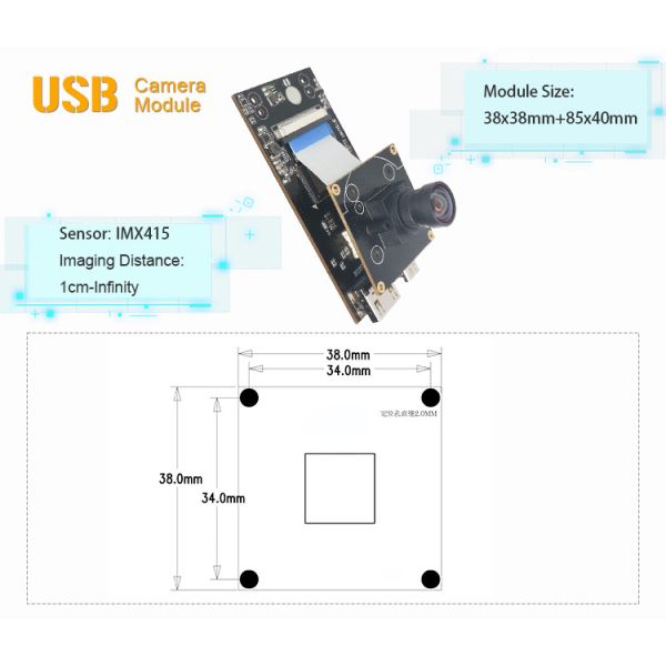 Модуль камеры с высоким разрешением USB 12MP с датчиком Sony IMX415