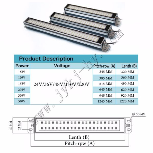 Industrial Machine Lights for CNC Machine 12V/24V/36V/110V/220V 30000 Hours Lifespan