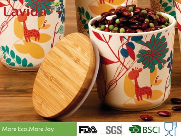 Reusable Bamboo Fiber Material Storage Boxes Non-Toxic For Noodles / Biscuit