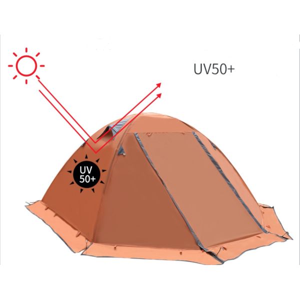 150*210*120 см водонепроницаемый оранжевый 210D полиэстерный рипстоп с покрытием PU3500+ Наружные кемпинговые палатки подходят для 2 ~ 3 человек