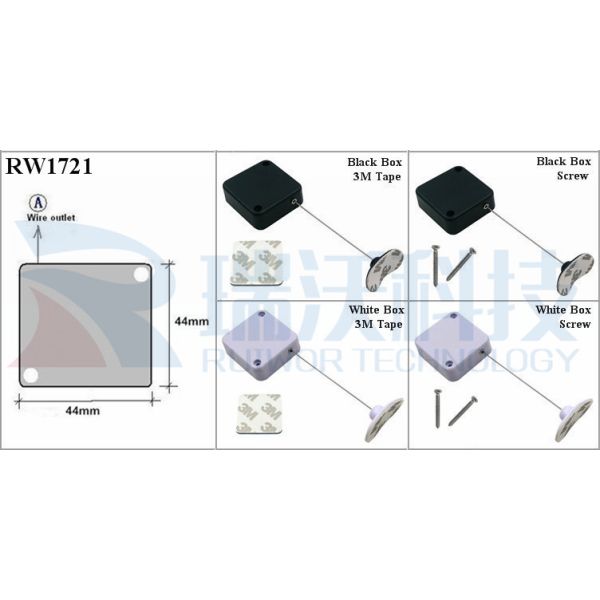 RW1721 Square Security Tether Plus 33x19MM Oval Sticky Flexible Rubber Tips
