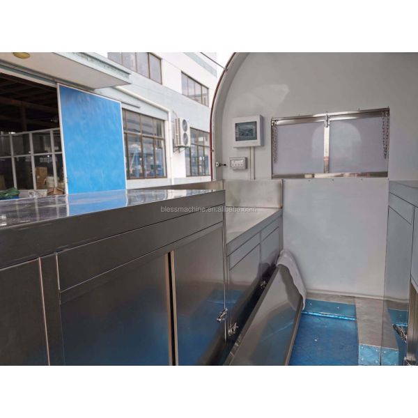 85kms long distance outdoor fast food trailer with durable stainless steel worktable