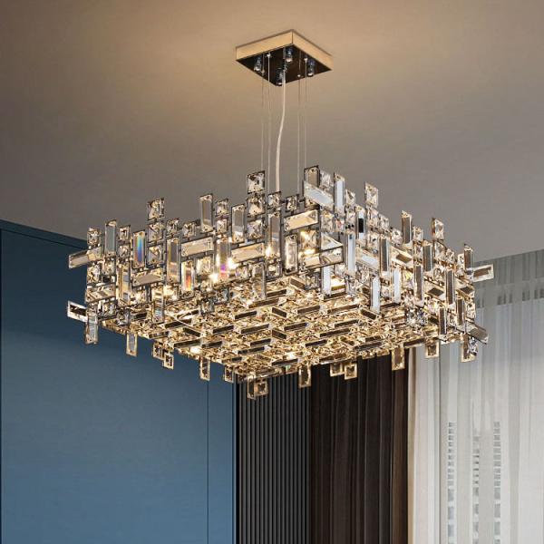 Lumière à pendentif en cristal moderne pour salon et hôtel