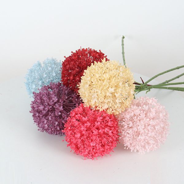 Customized single scallion ball plastic flower wedding simulation flower wedding hall road guide flower arrangement decoration fake flower
