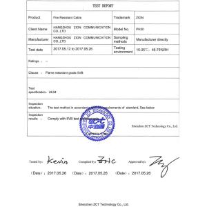 HANGZHOU ZION COMMUNICATION CO.,LTD Certifications