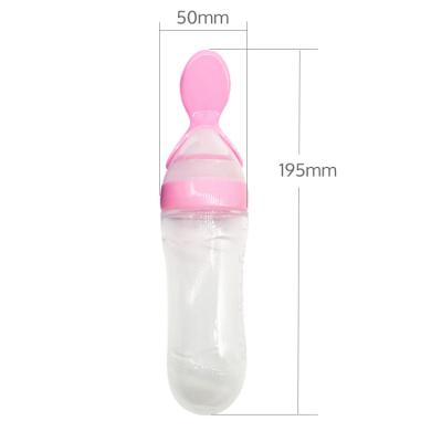 Solid Fresh Baby Bottle With Spoon , Baby Squeeze Feeder For 4 Months