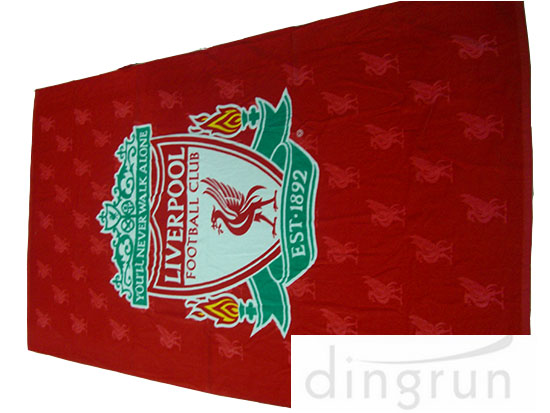 Football Club Custom Printed Beach Towels , Logo Microfiber Beach Towel Sand Proof