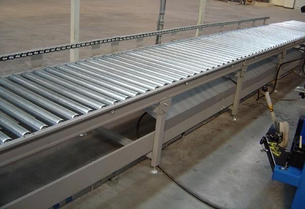 Galvanized Carbon Steel Roller Transfer Conveyor , Material Handling Conveyor