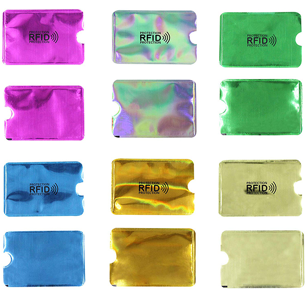 Aluminum Foil Holographic Plastic RFID Blocking Cards Sleeve