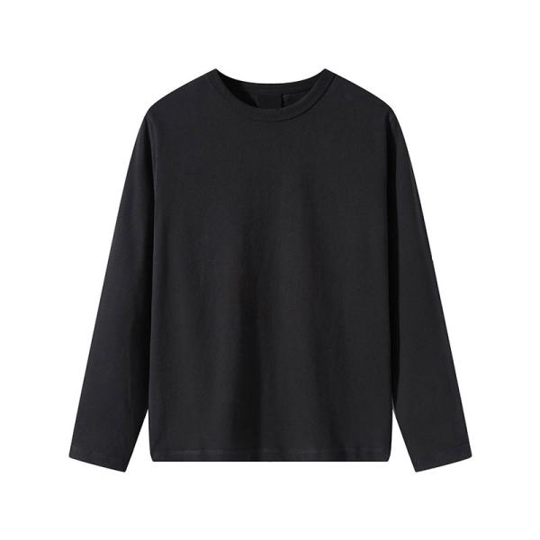 OEM Long Sleeve T Shirt Casual Pure Color Sweatshirt For Men 100% Cotton High Quality